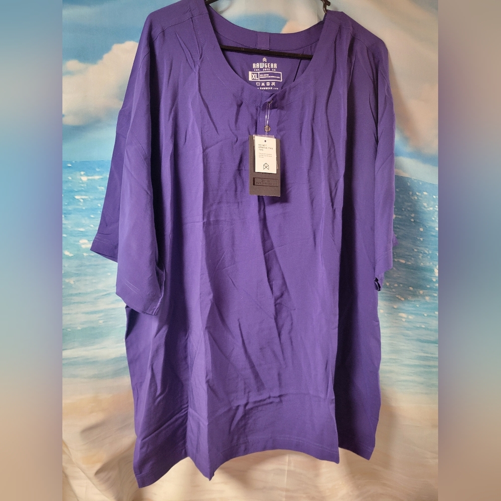 Raw Gear NWT‎ Blue Henley Sleep Shirt Mens Size XL